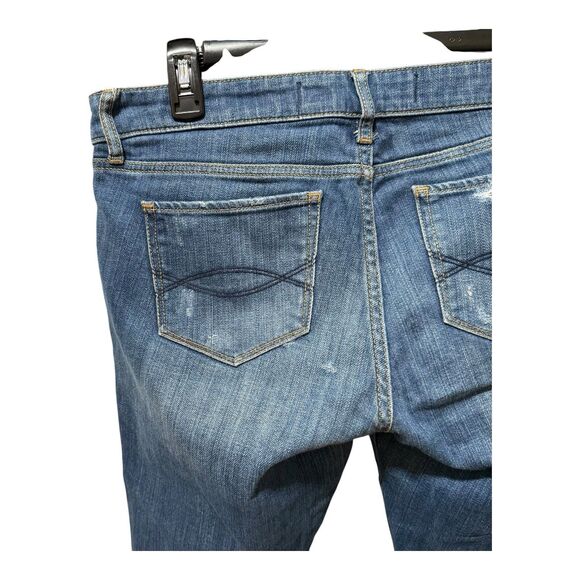 Abercrombie And Fitch New York Womens Distressed Blue Denim Skinny Jeans Size 8R - Picture 6 of 7
